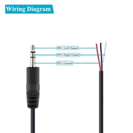 Fancasee 3.5mm 1/8" to Speaker Wire, 2-Pack 6FT 3.5mm TRS Stereo Male Plug to Bare Wire Pigtail Connector Adapter Repair 3.5mm Jack Audio Cable for Speaker Headphone Headset Earphone