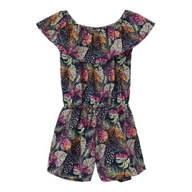 NAME IT Girls' Nkfvinaya SS Playsuit Fffff Noos, Blazer navy