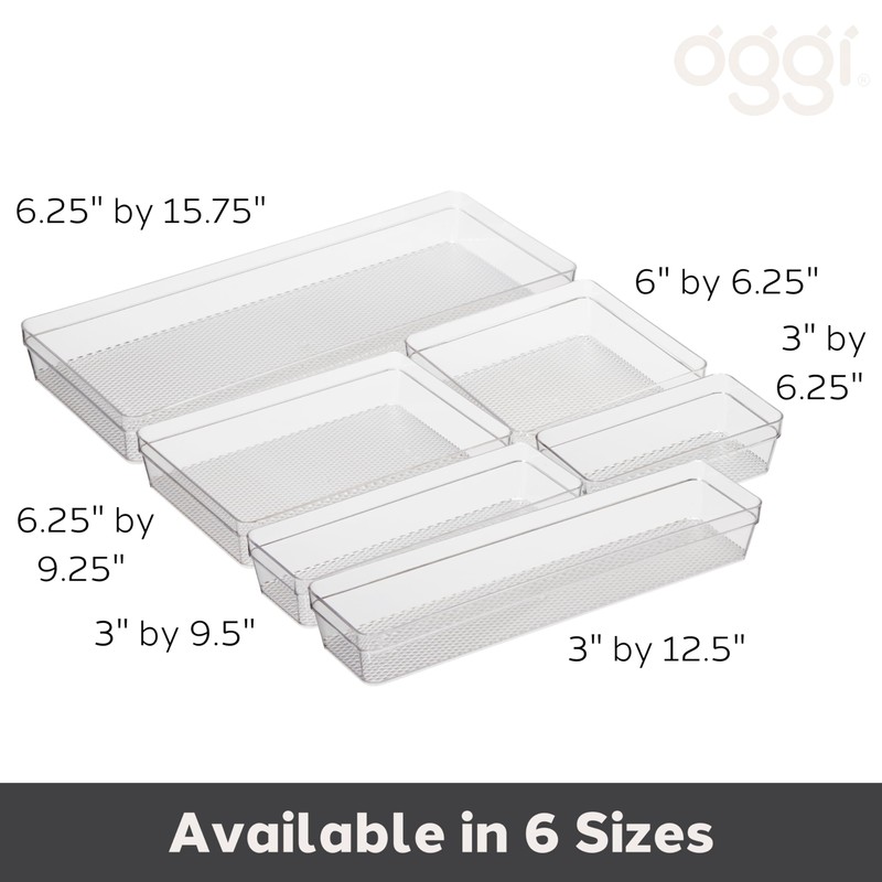 Oggi Clear Drawer Organizer - 6" X 6.25"- Ideal for