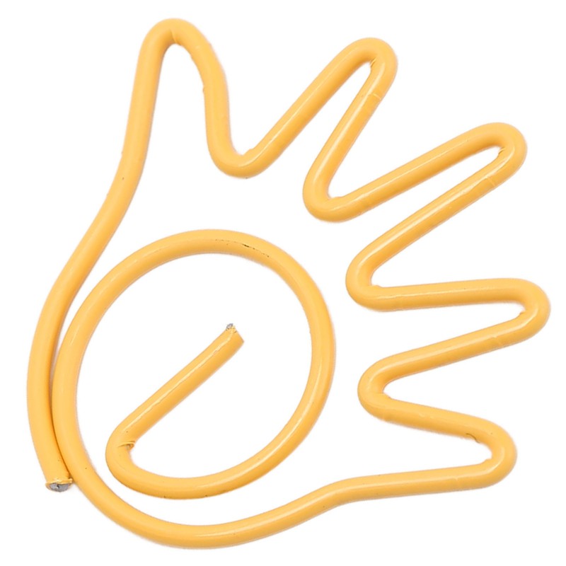 100Pcs Paper Clip Metal Hand Shaped Design Rustproof Paperclip Decoration