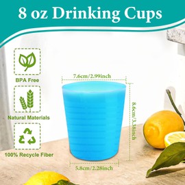 32Pcs Reusable Plastic Kids Cups, 8 oz Unbreakable Plastic Drinking Cups, Stackable Plastic Tumblers Party Cups for Kids Children, BPA-Free, Dishwasher Safe, 4 Colors