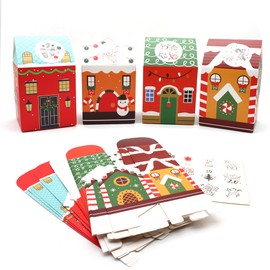 OLILLY - Advent Calendar model 8 - Pack of (4x6) 24 Cardboard Houses to wait for Christmas - To do with the family (Model 8)