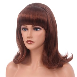 STfantasy Beehive 60s Wigs Gothic Wigs for Women Mrs Claus Fancy Dress Costume Harajuku Cosplay Party Hair (Reddish Brown)