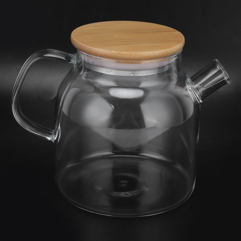 Transparent Glass Tea Pot 600ml Large Capacity Heat Resistant Water