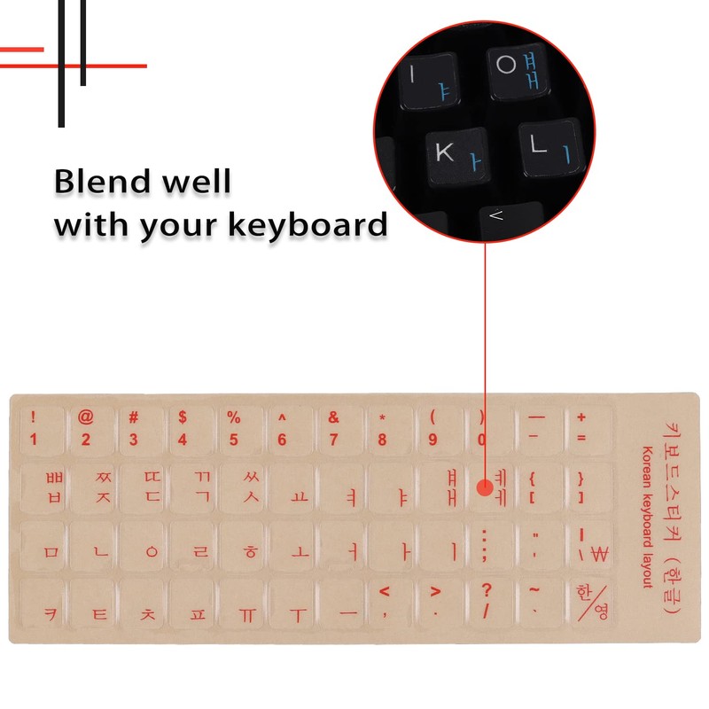 2 Pack Universal Korean Keyboard Stickers Transparent Background, Transparent Background
