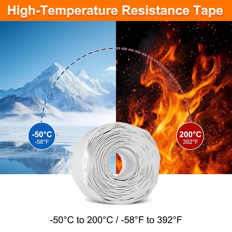 uxcell Self Fusing Silicone Tape, 2" x 10ft Waterproof Water