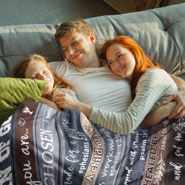 Psspotgj Christian Gifts for Men, Christian Blanket, Religious Gifts for Men, 60"x50" Catholic Baptism Spiritual Inspirational Bible Blanket Man of God for Birthday Christmas.