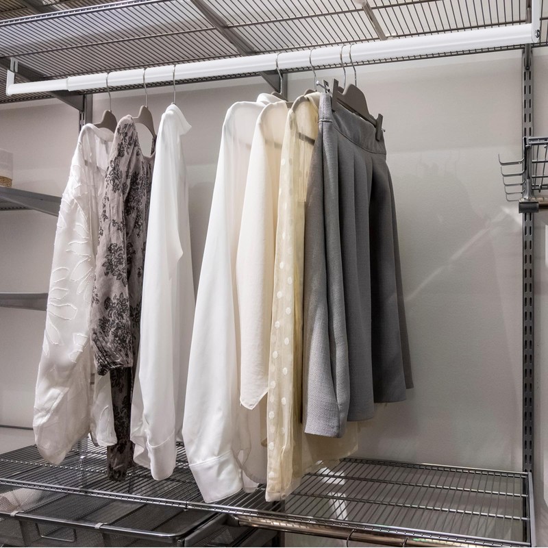 Threehoney Expandable Closet Rod for Wire Shelf Hanging Clothes Adjustable