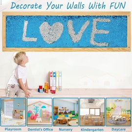 ESEHGS Sequin Sensory Wall Frame | Sensory Wall Sequin Flip Fabric for Kids | Daycare and School Wall and Room Board | Sequin Wall Panel | Sequin Fabric (2-Pack Blue)