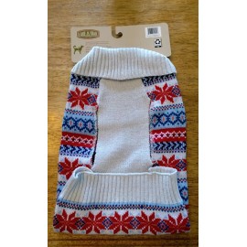LAKE & TRAIL SNOWFLAKE DOG APPAREL SWEATER CHRISTMAS MEDIUM M NEW 15-30 LBS