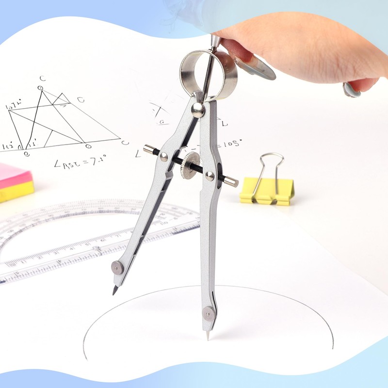 Unjoo Compass and Protractor Set, Professional Drawing Compass Tool, Metal