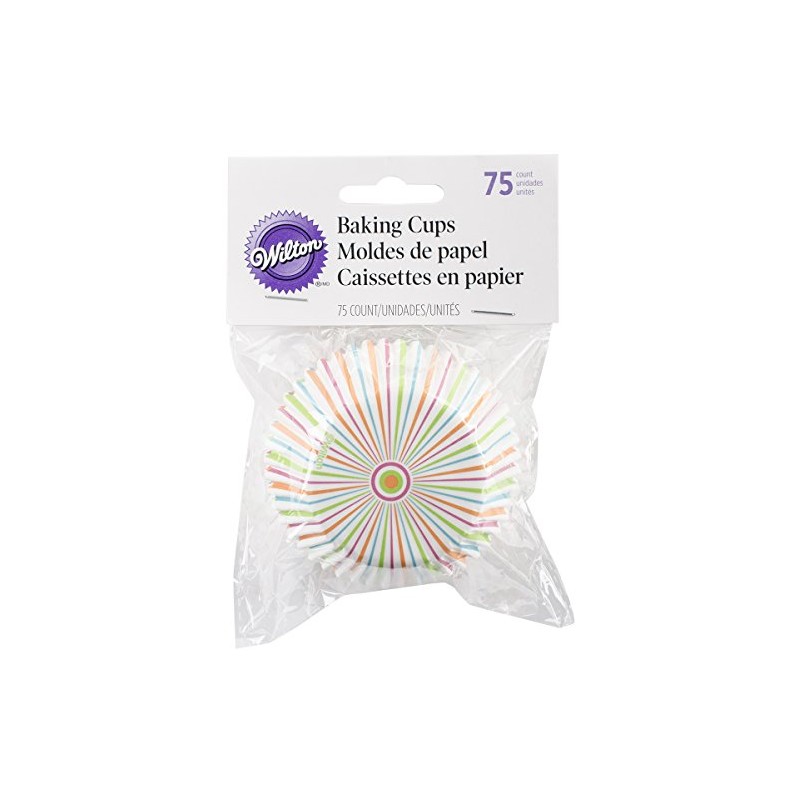 Wilton 415-2842 Decora 75 Pieces Pinstripe Citrus Standard Baking Cup,