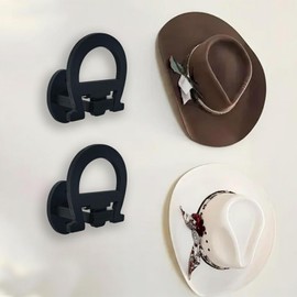 2 Pack Adjustable Cowboy Hat Rack Holder, Wooden Cowboy Hat Wall Mount Stand for Wall Can Keeps Original Shape of Hat, 4-Speed Adjustable Western Hat Display for Fedoras Hat Cowboy Hat Sun Hats