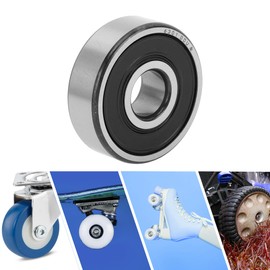 ACROPIX 6301DDU & Deep Groove Ball Bearing P5 12x37x12mm Lubricated Bearing Double Rubber Seal Black Silver Tone Scooter Skateboard Wheel
