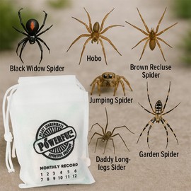 14 Pack Long-Lasting Spider Repellent Pouches - Natural Peppermint & Cinnamon Oil Blend, Indoor/Outdoor Effective Spider Prevention for Closets, Attics, Garages, RVs (60 Day Protection)