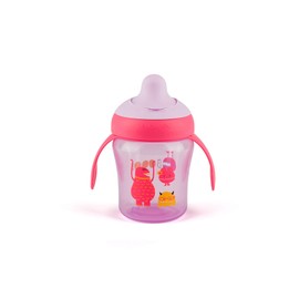 TAZA DE APRENDIZAJE BOQUILLA RIGIDA +6M "BOO" LILA SUAVINEX