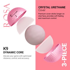 Trust Golf Balls Rosa | Tour-Level Performance | Stand Out | Maximum Distance | Straight Flight | Stopping Power | Crystal Urethane Cover for Ultimate Control (Pink, 12 Balls)