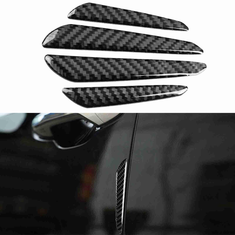Carbon Fibre Car Door Protector, 4-Piece Door Edge Guard, Bumper
