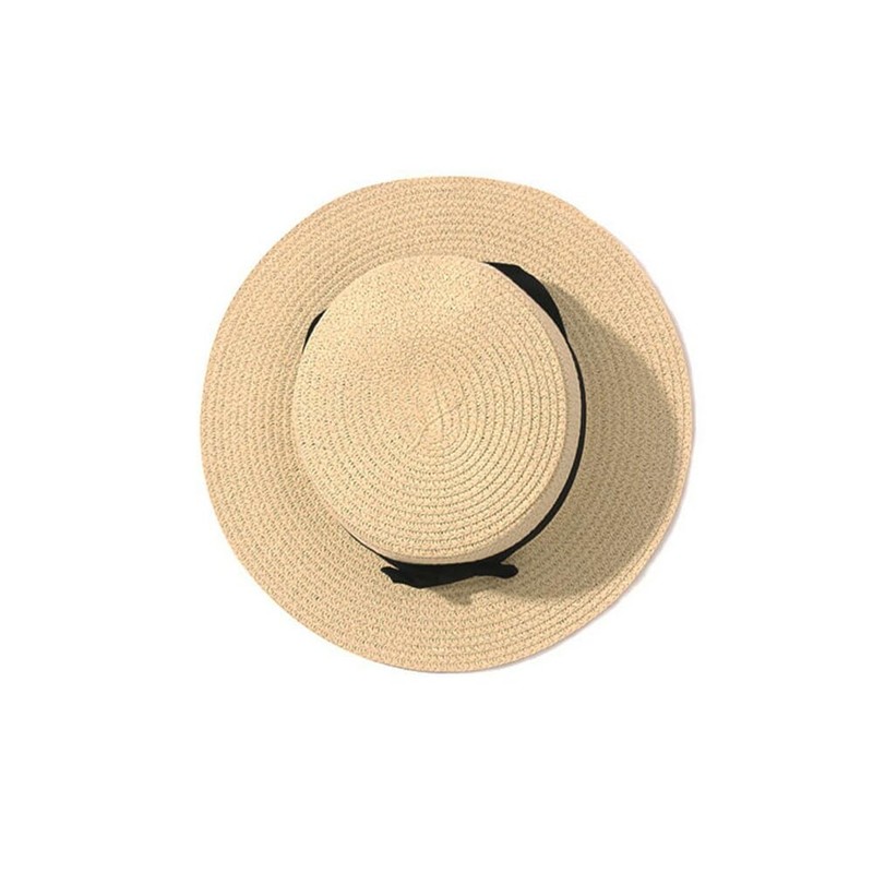 CLARAH gh170312201 Kids Straw Hat, Girls, Hat, Ribbon, Folding, Includes