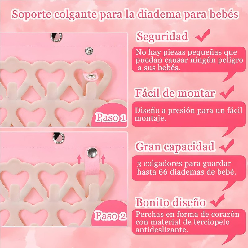 Caja de almacenamiento para lazos de niña, colgador de diademas,