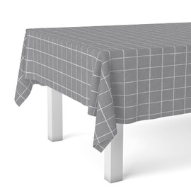 Martina Home Tablecloth Oilcloth Square Grey 220 x 140 cm