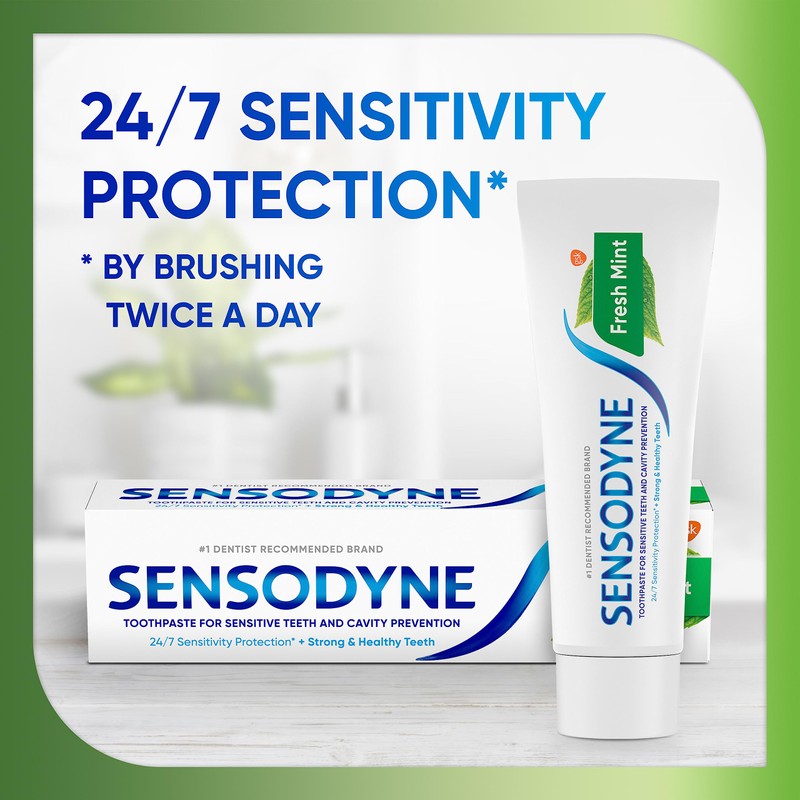 Sensodyne Fresh Mint Cavity Prevention and Sensitivity Relief Toothpaste, Sensitive