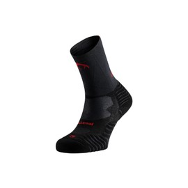 Lurbel Ground Pro Trail Running Socks High Leg Seamless Socks Compression Socks Blister Protection Unisex, black/red, M