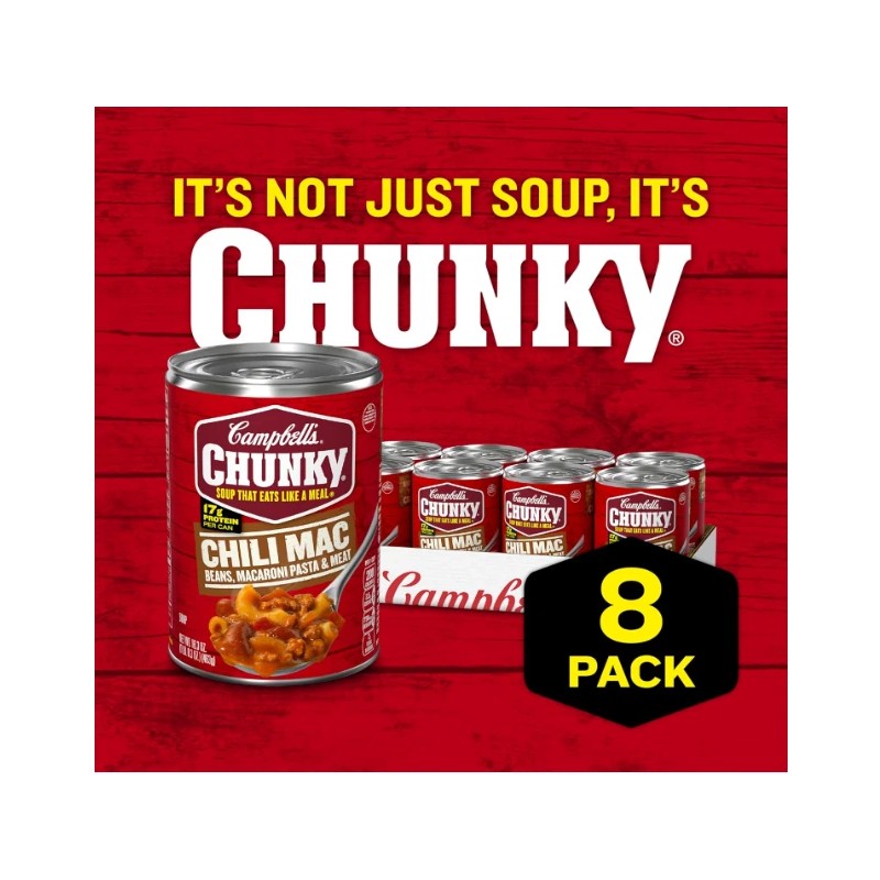 Campbell's Chunky Soup Chili Mac 16.3 Oz Can Case of