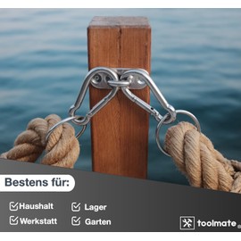 12 x Carabiner Hook Set - 55 mm - Snap Hook & Carabiner Small Aluminium - for Camping & Hiking - Attaches to Key Chain & Belt & Backpack