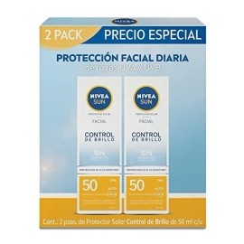 Protector Solar Nivea Sun Brillo Efecto Mate Fps50+ 2 C 50ml
