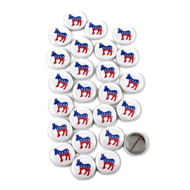 25 Pack - Democrat Party Symbol Pinback Buttons - 1 Inch