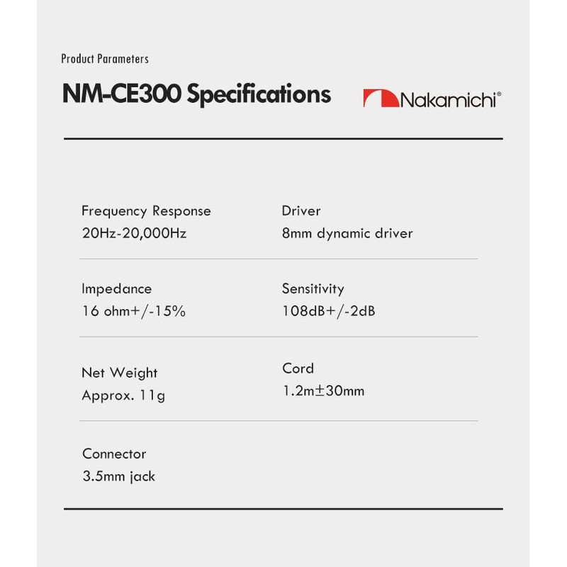 Nakamichi NM-CE300-BLK Wired Headphones (Black)