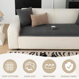 ZQFFB Washable Pet Couch Cover Non-Slip Sofa Covers for Dogs Pet-Friendly Soft Sherpa Dog Couch Protector Mat for Sectional Sofa