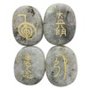 Loveliome 4 Pcs Moonstone Engraved Chakra Stones Healing Crystal Reiki