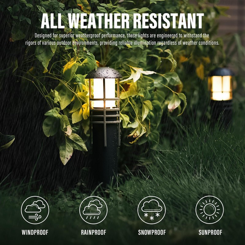 Malibu Aged Iron Collection LED Bollard Pathway Light LED Low