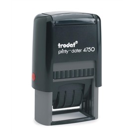 Trodat Printy 4750/L2 Self-Inking Date Stamp - Commercial Formula Paid, Blue-Red