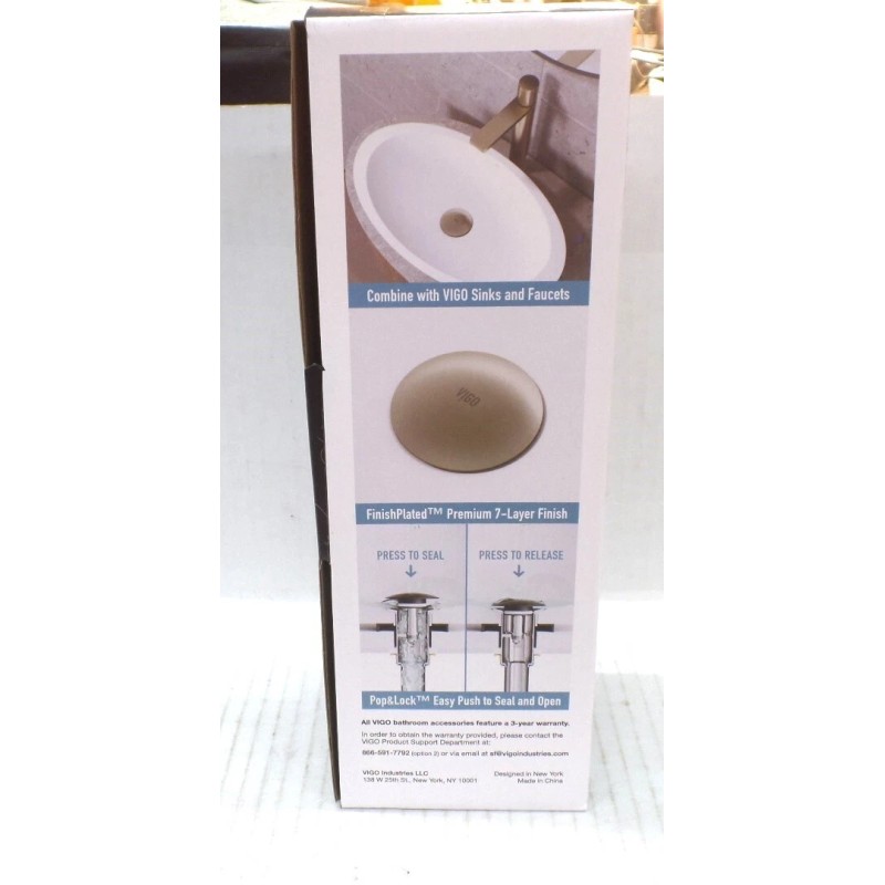 VIGO VESSEL VG07000BN BATHROOM SINK POP-UP DRAIN & MOUNTING RING