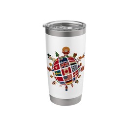 Flags Of The World Christmas Around The Globe Stainless Steel Insulated Tumbler