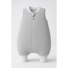 DANKA® Baby Summer Sleeping Bag with Legs - Thin Sleeping Bag with Feet Made of 100% Cotton - Oeko-Tex, Zip, Breathable - For Spring, Summer & Autumn, gray, 12 - 18 months