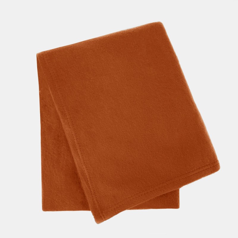 Dreamscene Fleece Throw Blankets Burnt Orange, Soft Thick Fleece Blankets