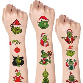 12 Sheets Christmas Temporary Tattoos for Kids, Christmas Birthday Party Supplies Christmas Party Decorations Xmas Party Favors for Kids Boys Girls Holiday Tattoos Gifts Stickers Fake Tattoos Decor