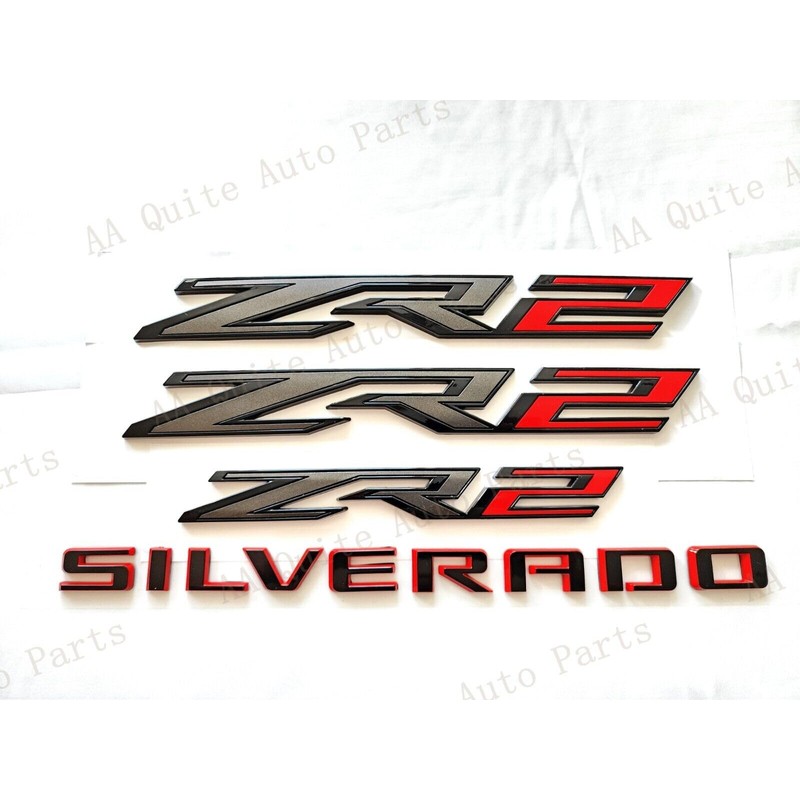 6PCS ZR2 6.2L Silverado Emblems 3D Badge Fender Rear Letter