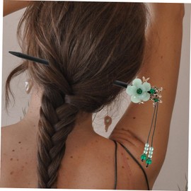 Ipetboom Flower Tassel Hair Stick Vintage Chinese Hairpin Wooden Hair Stick for Women
