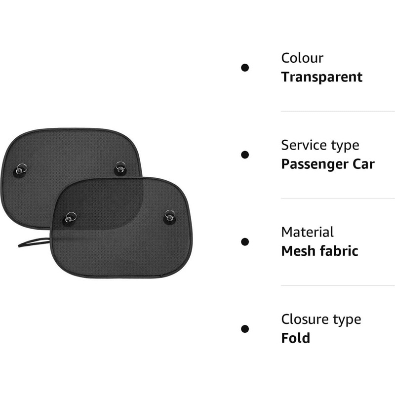 2 Pack Car Side Window Sunshades Universal Harmful UV Rays