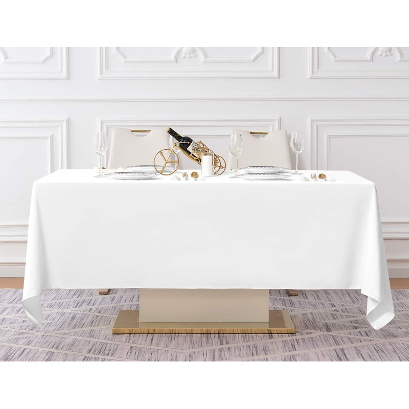 Surmente 10 Pack White Rectangle Tablecloth 60 x 102-inch Rectangular