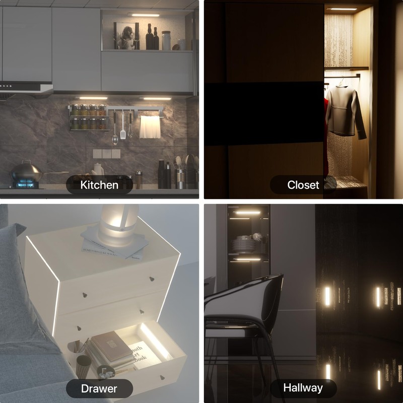 LUTW Under-Unit Light Kitchen LED Cabinet Lighting Motion Sensor 20