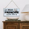 Funny A Spoiled Frenchie Lives Here Sign, Printed Wood Plaque