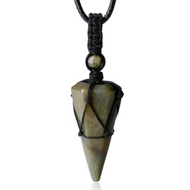 XIANNVXI Indian Agate Necklaces for Men 6 Facet Crystal Necklace for Men Necklaces Hippie Adjustable Rope Pointed Pendant Gift for Women