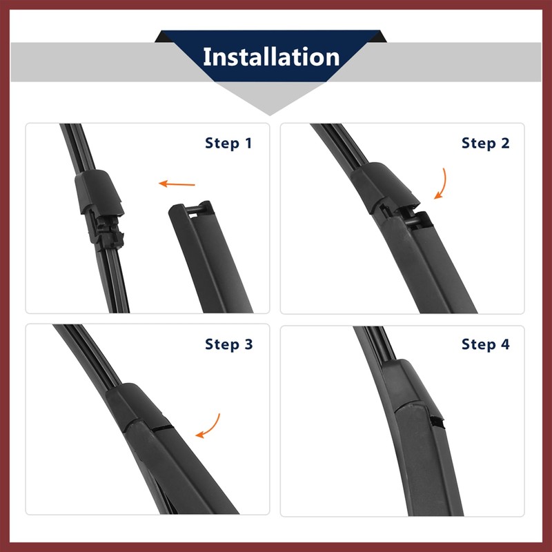HEROFFIX Rear Windshield Wiper Blade Arm Set 335mm 13 Inch