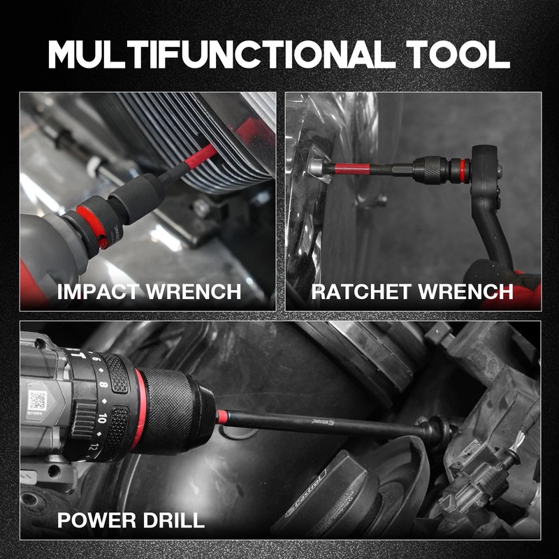 EZARC 21PCS Impact Socket Adapter Set, Includes CR-MO Universal Swivel